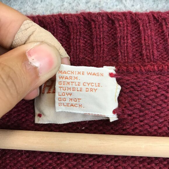 Vintage The Fox Collection Red Wool Blend V-Neck Sweater Vest XLT - Picture 7 of 8